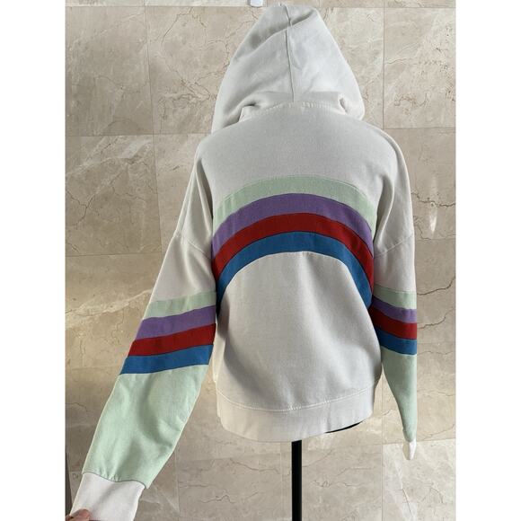 Disney Pixar Buzz Lightyear Hoodie - Small Cream, Embroidered Colorful Stripe - Picture 8 of 13